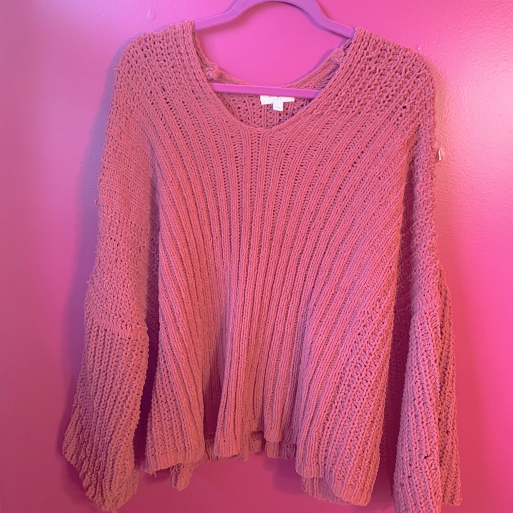 Pink Umgee oversized sleeve sweater